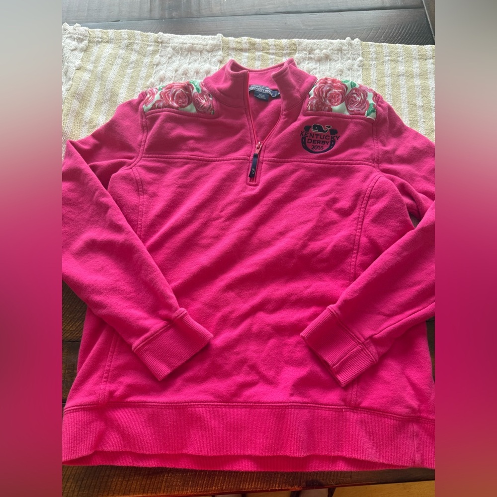 Size medium 100% cotton vineyard vines Kentucky derby 2016 quarter zip‎